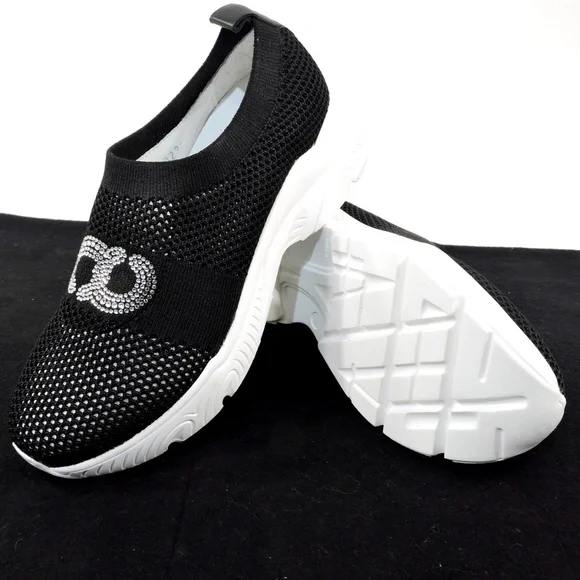 CASADEI 🇮🇹 WOMEN'S BLACK STREICH FABRIC FASHION SUMMER SNEAKERS - Picture 6 of 10